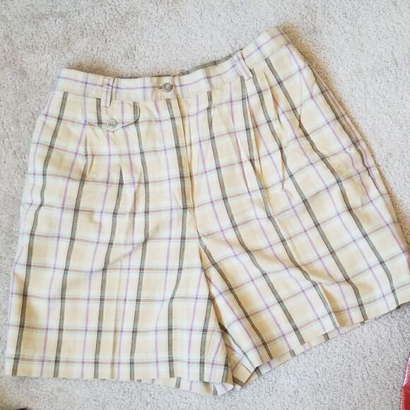Liz Claiborne Cotton Plaid Shorts - Picture 1 of 5
